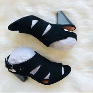 Style & Co. Hosper Black Suede Open Toe Cut out, 6